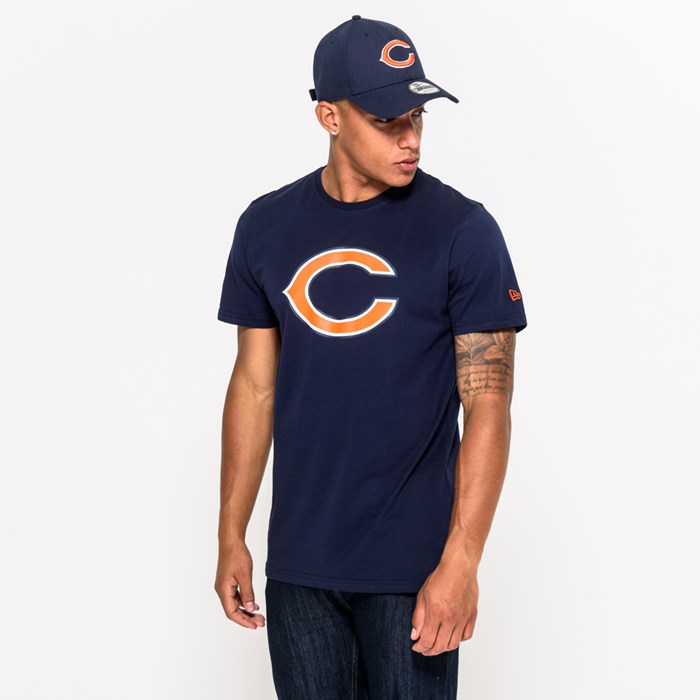Chicago Bears Team Logo Miesten T-paita Laivastonsininen - New Era Vaatteet Tukkukauppa FI-845079